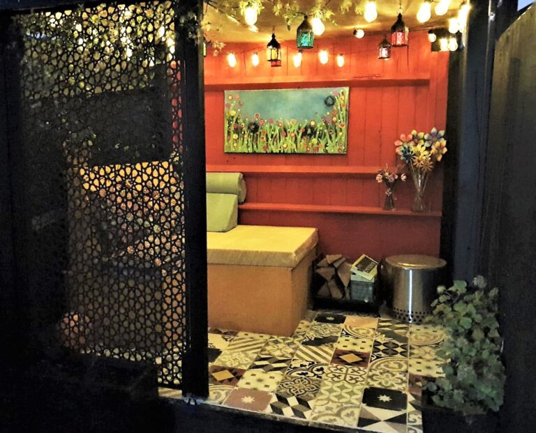 A cubbyhole takes on a different look and feel at night
